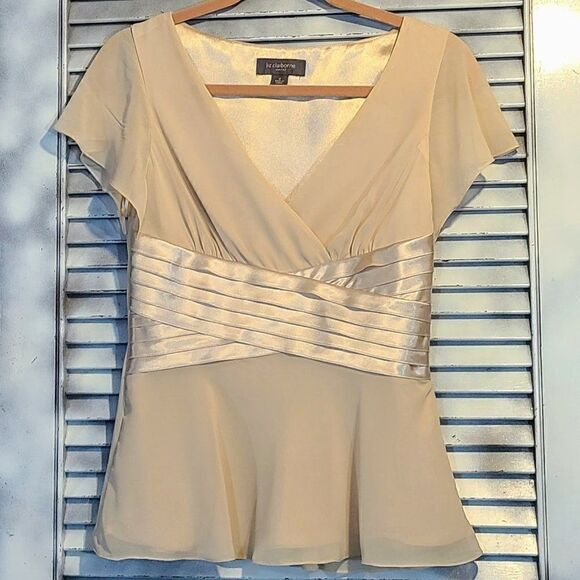 CLiz Claiborne Sz 4 Dressy Criss Cross Blouse - Picture 8 of 10